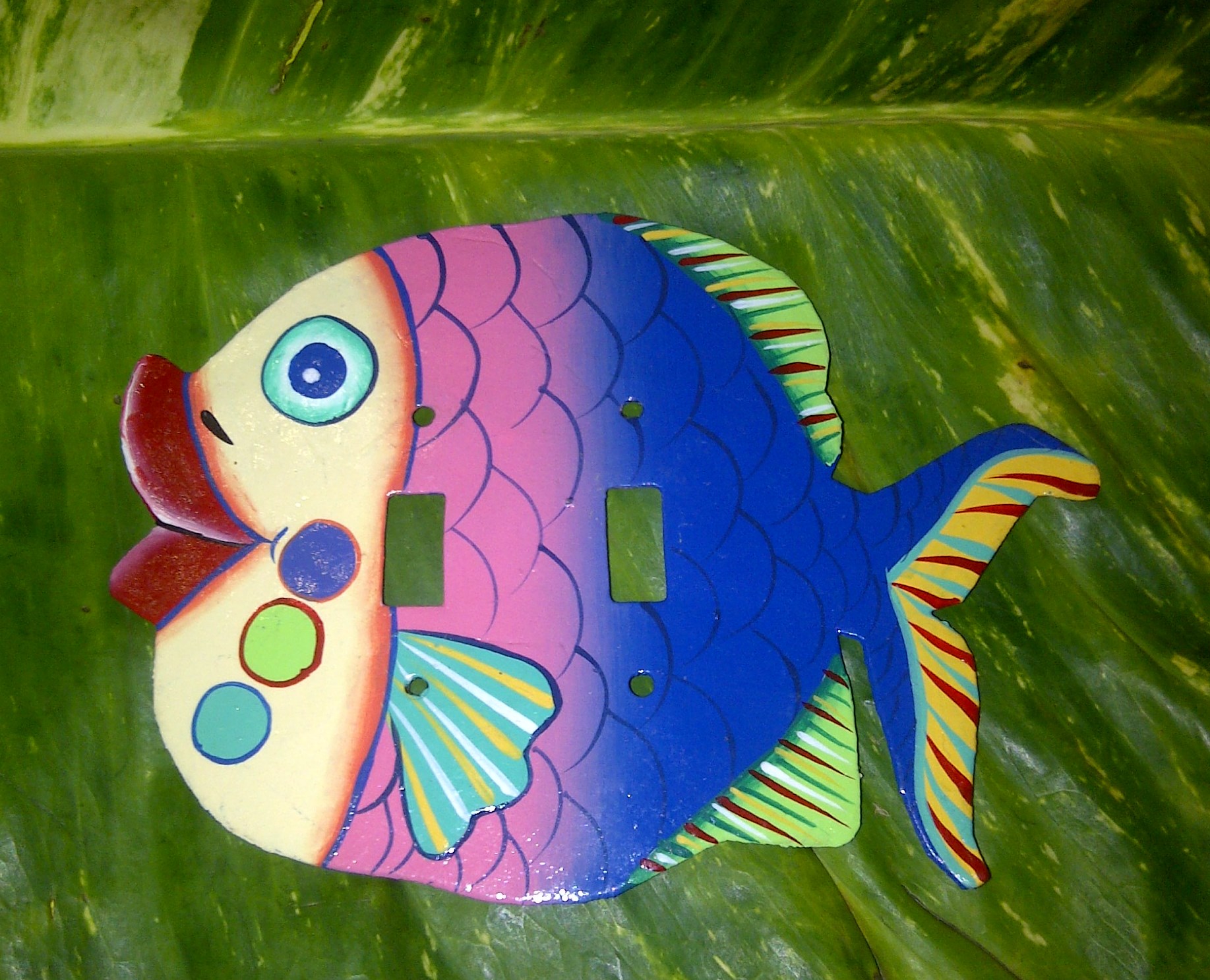 Pink and Blue Fish Switch Plate Cover