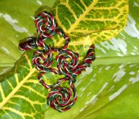 Twisted Red, Gold, and Green Wire Bracelet