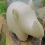 White Rhino Rock Sculpture