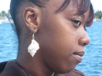 White conch shell earrings